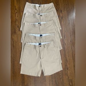 J Crew 7” Inseam flex khaki shorts